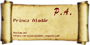 Princz Aladár névjegykártya